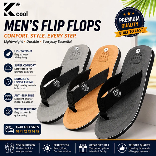 Mens classic flat slip flip - slip,